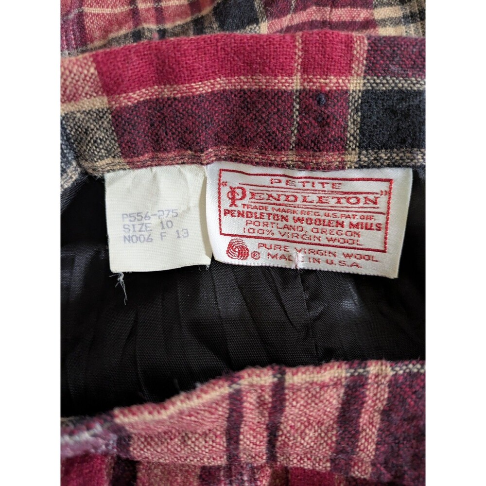 Vintage Pendleton Plaid Wool Skirt Petite 10 Cottagecore Rustic Upcycle *READ* - Picture 3 of 8
